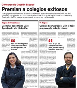 Premian a colegios exitosos en Concurso de Gestión en Educación